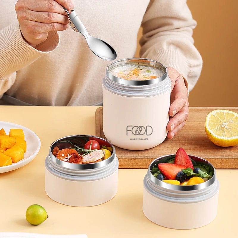 SHOWLU stainless steel thermal bento lunch box for kids, leakproof, portable food container with multiple compartments for children.
