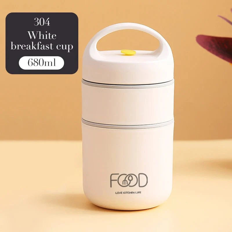 SHOWLU stainless steel thermal bento lunch box for kids, leakproof design, portable lunch container for children.