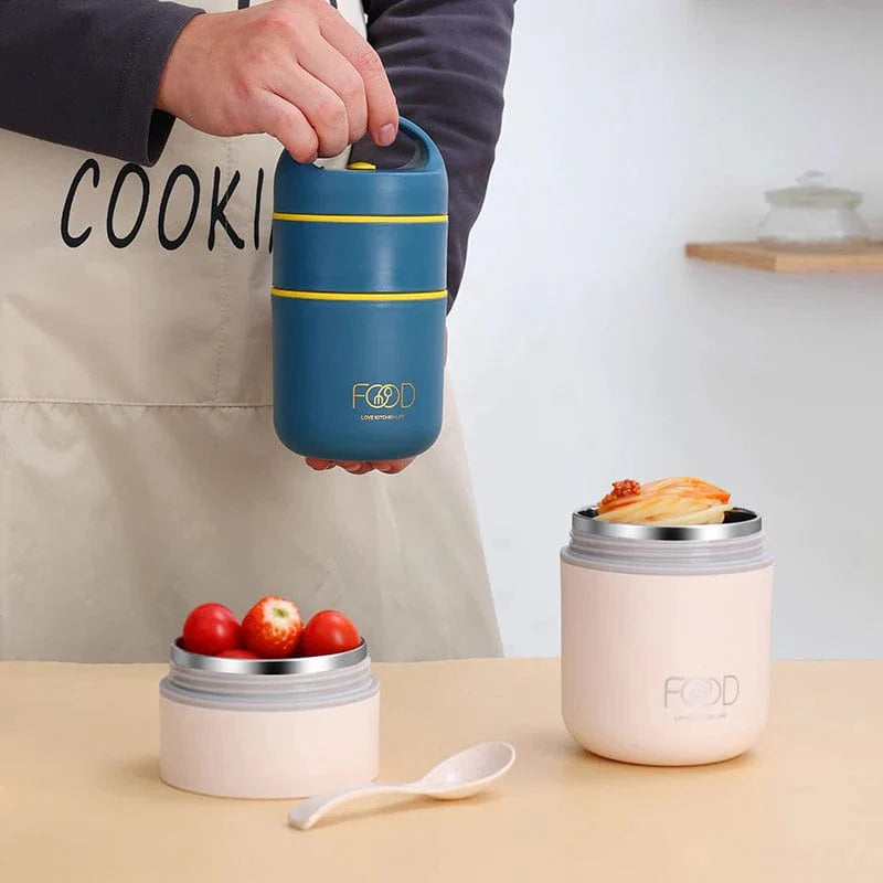 SHOWLU stainless steel thermal bento lunch box for kids, leakproof and portable, ideal for children’s school lunches.