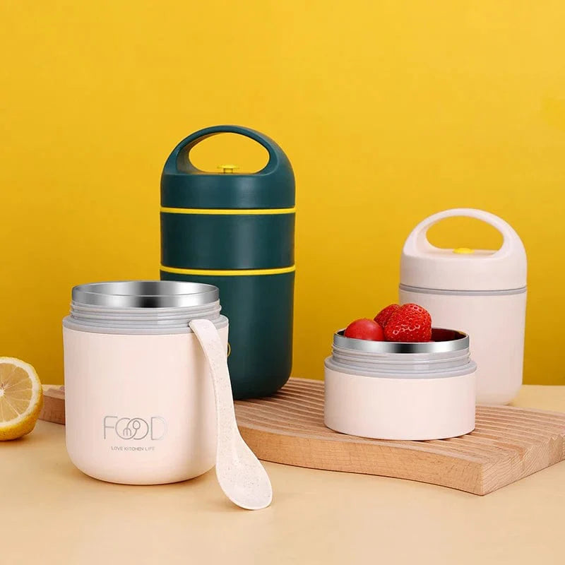SHOWLU Stainless Steel Thermal Bento Lunch Box for Kids, leakproof and portable with multiple compartments for children’s meals.