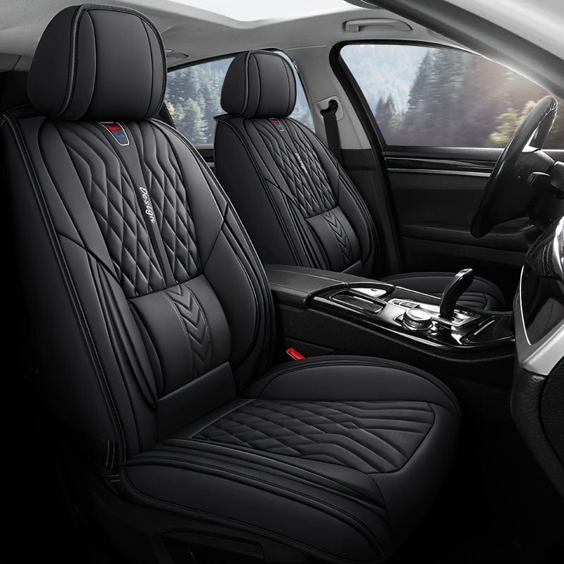 Luxurious Showlu Fashion universal PU leather 5-seater car seat covers with full coverage, stylish and durable for all seasons.