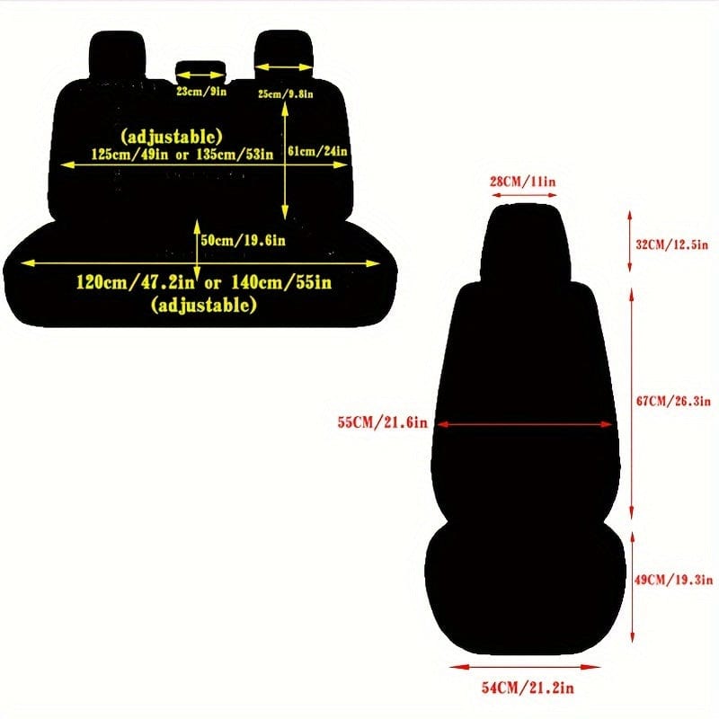 Showlu Fashion universal PU leather 5-seater car seat covers, full set, stylish and durable for all-season vehicle interior protection.