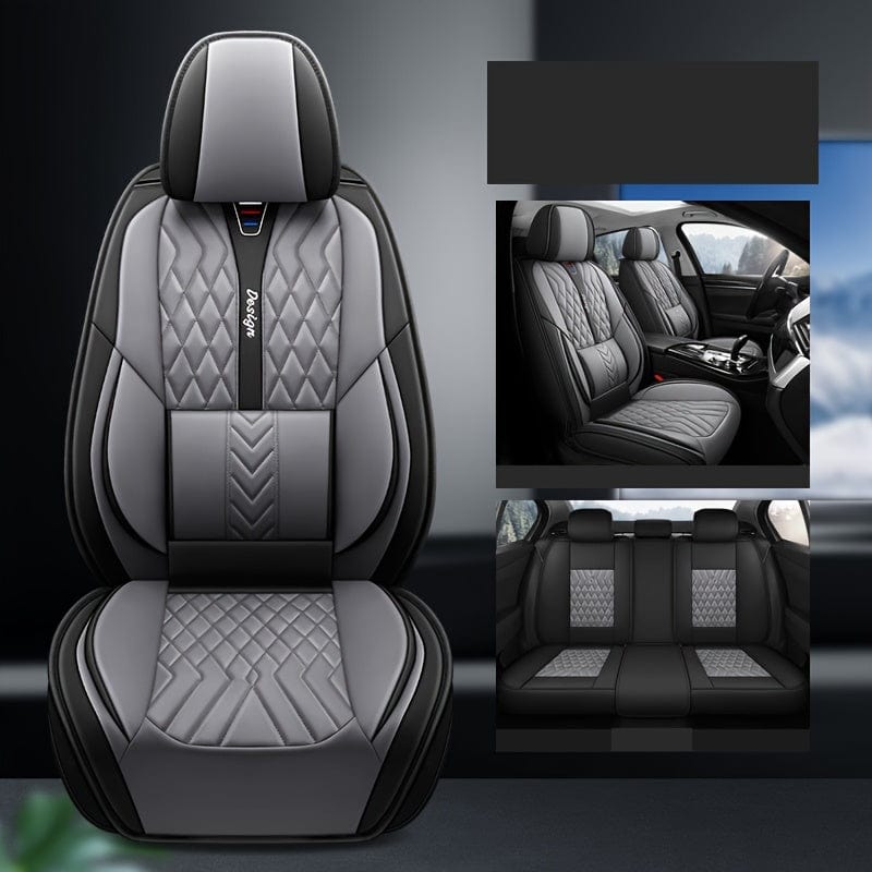 Showlu Fashion universal PU leather 5-seater car seat covers, full set, stylish and durable for all seasons, full seat coverage