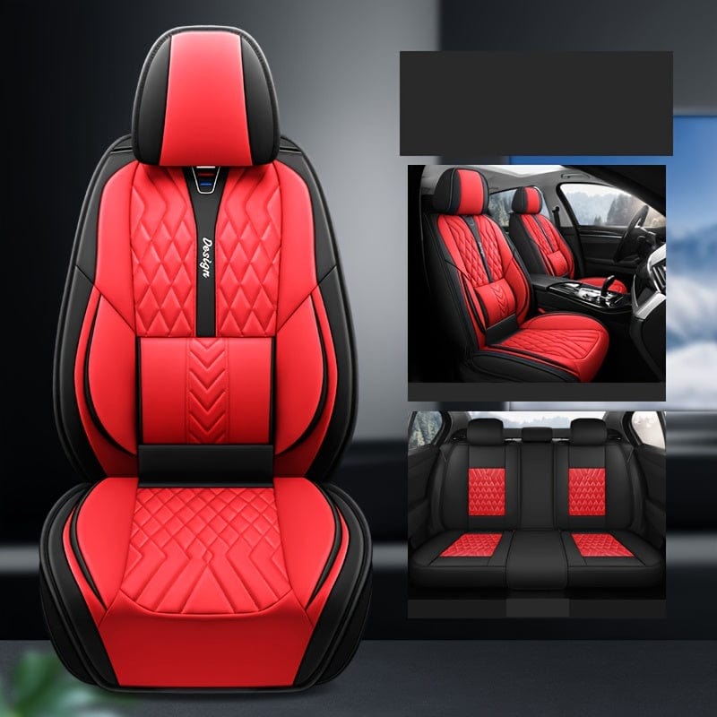 Showlu Fashion universal PU leather 5-seater car seat covers, full set, stylish, durable, and suitable for all seasons, providing full seat coverage.