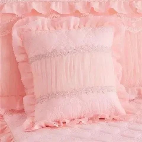 SHOWLU FASHION STORE RainFire lace edge cotton duvet cover set with geometric design, includes comforter and pillowcases in queen or king size