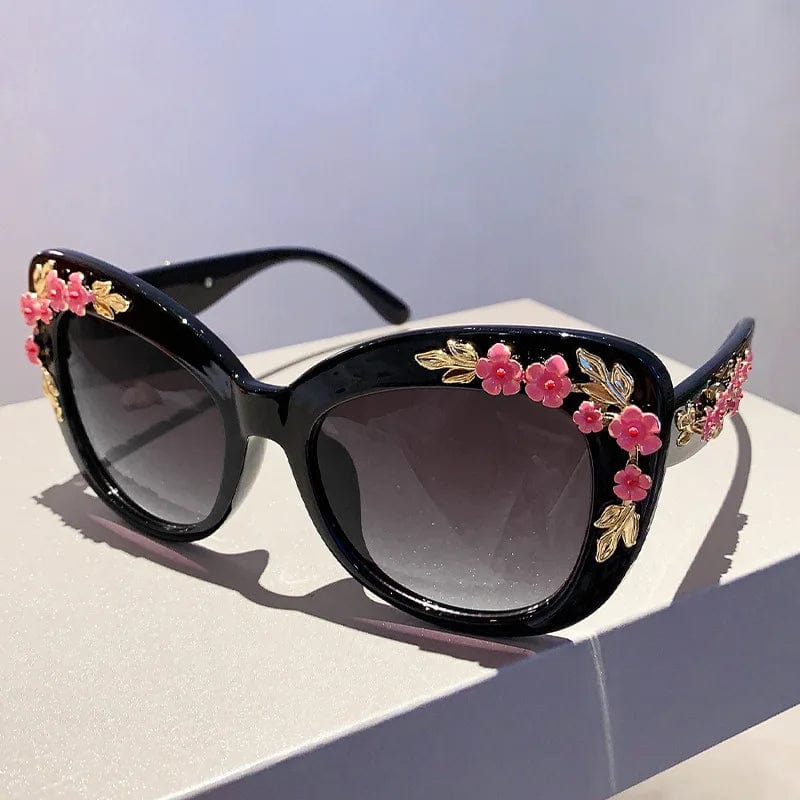 Buyuteen women's oversized cat eye sunglasses with pink frames, vintage style, UV400 protection, trendy and fashionable for women.