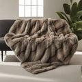 Soft polyester faux fox fur blanket by SHOWLU FASHION STORE, luxurious throw for sofa and bed, plush and cozy home decor.