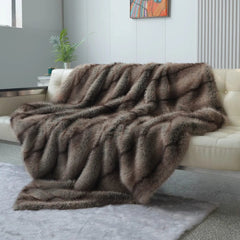 Luxury Faux Fur Blanket High - end Bed Fox Fur Blankets For Beds Plaid on The Sofa Cover Decoration Home Blankets And Throws - SHOWLU FASHION STORE