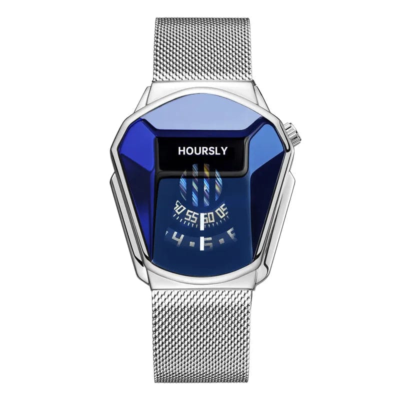 Showlu Fashion Men's Quartz Wrist Watch with stainless steel band, stylish and modern design for men.