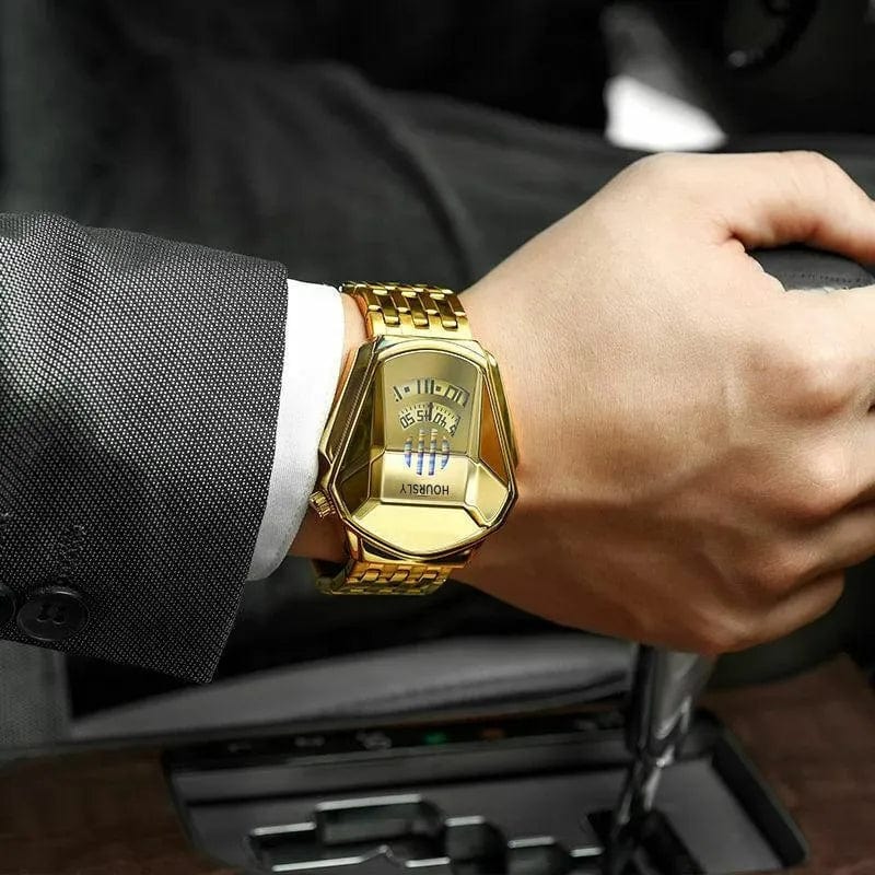 Men's stainless steel quartz wrist watch with a sleek, modern design, featuring a stainless steel band and stylish watch face.