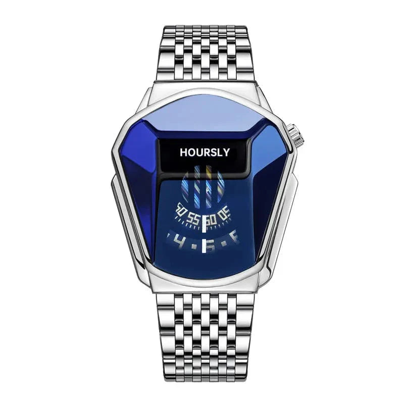 Men's stainless steel quartz wrist watch with a sleek, modern design, featuring a stylish and durable watch face for everyday wear.