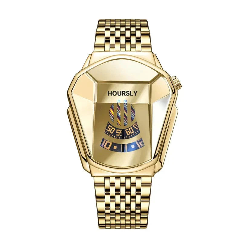 Showlu Fashion men's quartz wrist watch with stainless steel band, stylish and modern design for fashionable men's accessories