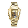 Showlu Fashion men's quartz wrist watch with stainless steel band, stylish and modern design for fashionable men's accessories