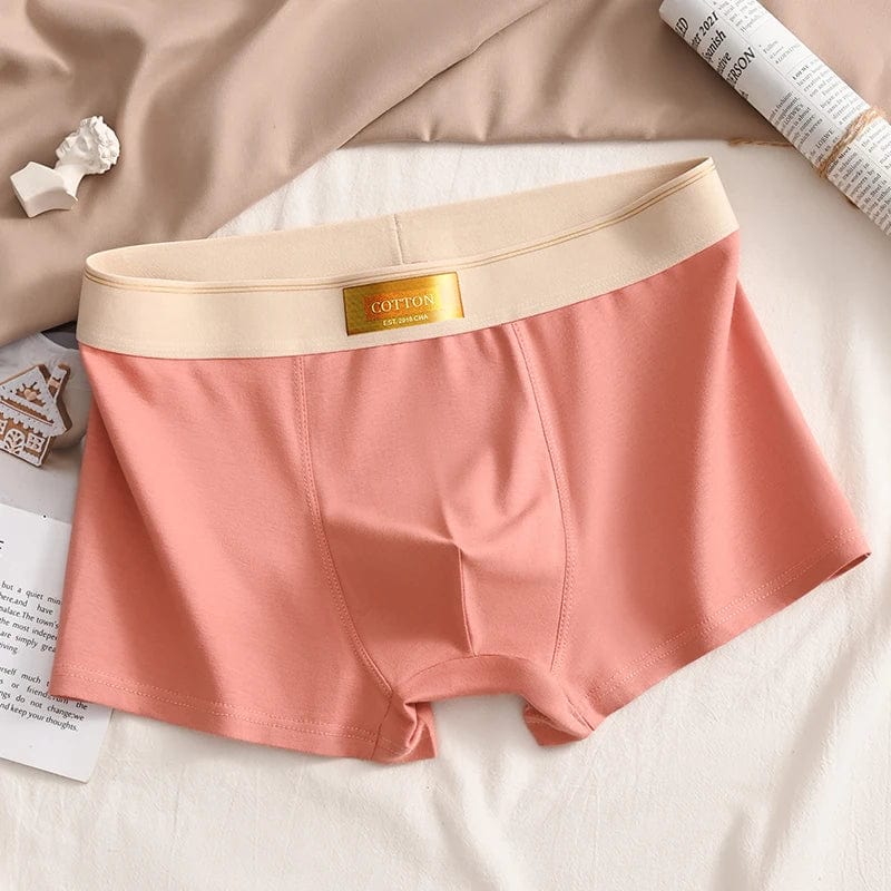 Showlu men's cotton boxer shorts with breathable spandex, comfortable fit, and classic design for everyday wear.