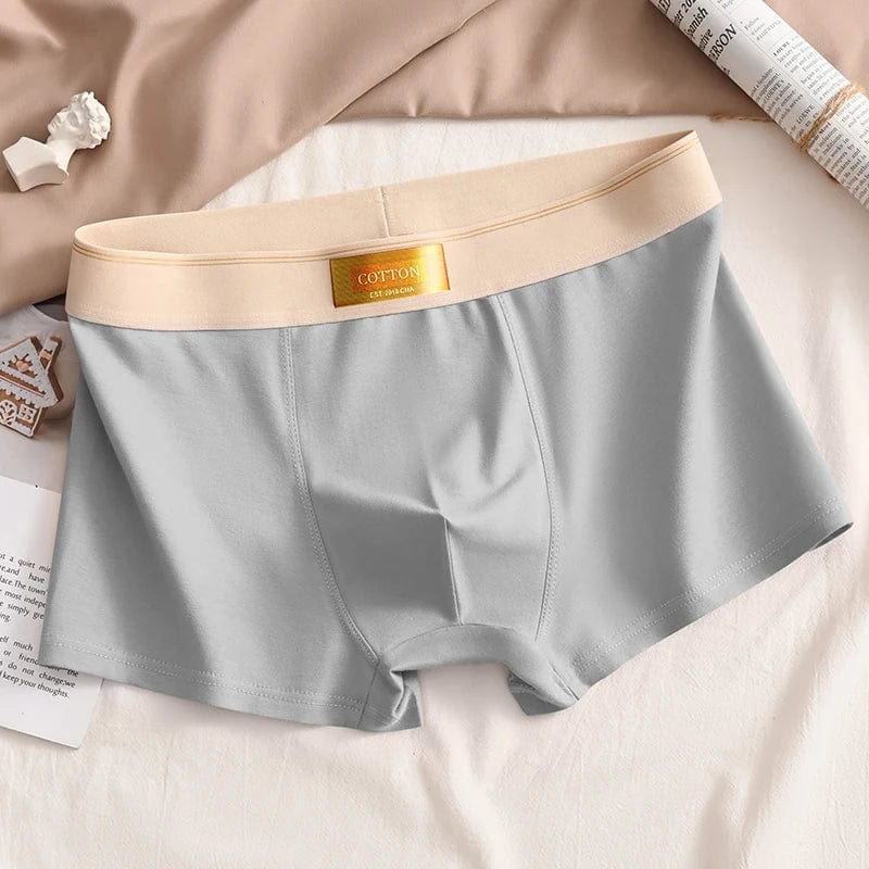 Showlu men's cotton boxer shorts with breathable spandex, comfortable fit, and casual style for everyday underwear.
