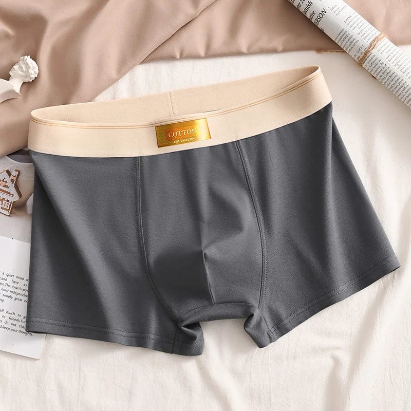 Showlu men's cotton boxer shorts with breathable spandex, comfortable fit, and plus-size options for men's underwear.