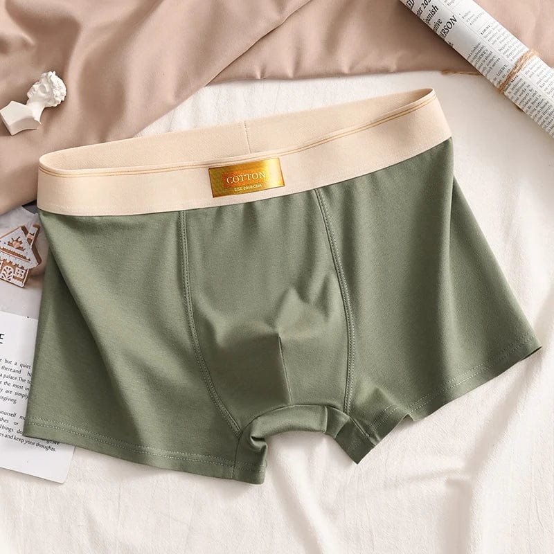 Showlu men's cotton boxer shorts with breathable spandex, comfortable fit, and a stylish design for everyday wear.