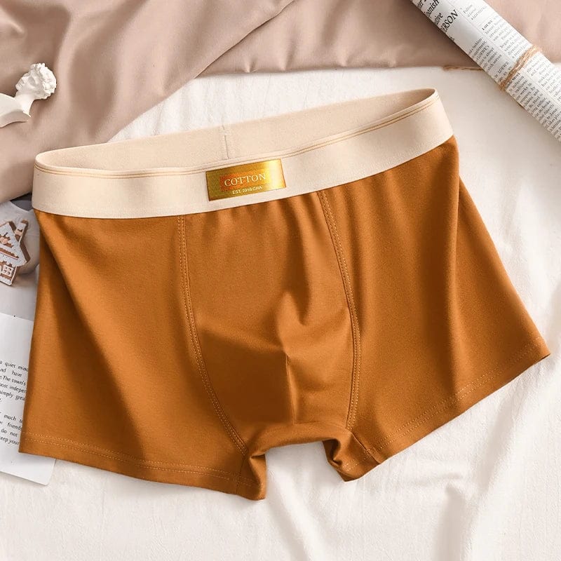 Showlu men's cotton boxer shorts with breathable spandex for comfortable, lightweight underwear suitable for everyday wear.
