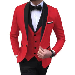 Luxury Men's Suit Slim Fit 3 - Piece Set Men's Suit Wedding Evening Parties Prom Dances Ceremony Groom Fashion Single Button Coat - SHOWLU FASHION STORE