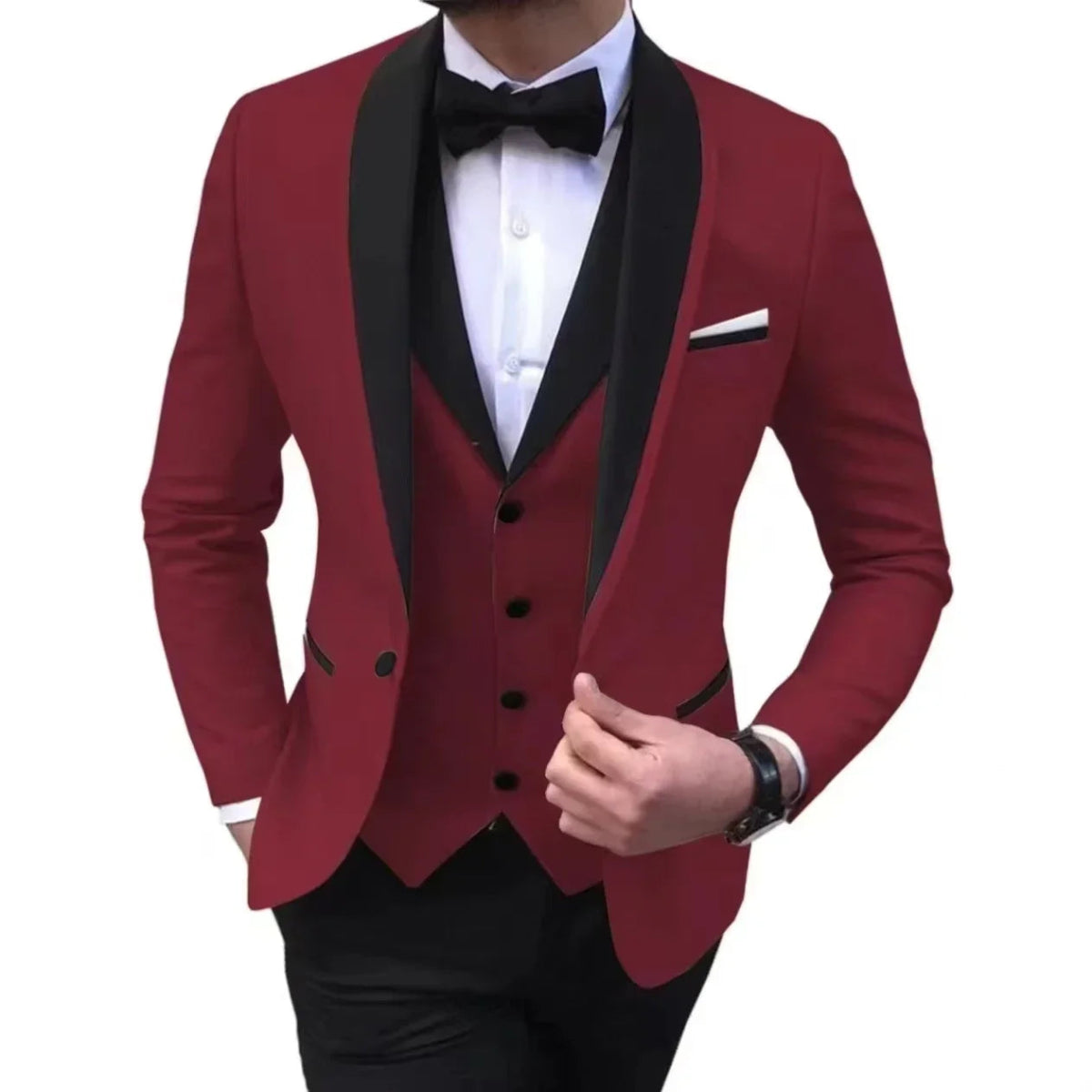 Luxury Men's Suit Slim Fit 3 - Piece Set Men's Suit Wedding Evening Parties Prom Dances Ceremony Groom Fashion Single Button Coat - SHOWLU FASHION STORE
