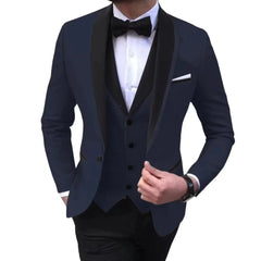 Luxury Men's Suit Slim Fit 3 - Piece Set Men's Suit Wedding Evening Parties Prom Dances Ceremony Groom Fashion Single Button Coat - SHOWLU FASHION STORE