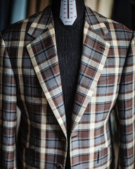 Luxury Plaid Men's Wedding Blazer Notch Lapel Jacket Double Breasted Tuxedos Business Party Slim Fit Groom Wear Only Coat - SHOWLU FASHION STORE