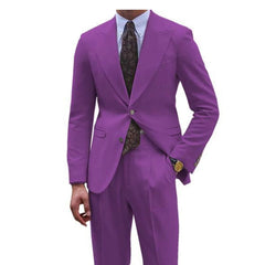 Luxury Purple Suit for Men Single Breasted 2 Piece Jacket Pants Costume Homme Formal Business Gentleman Slim Fit Blazer Set - SHOWLU FASHION STORE