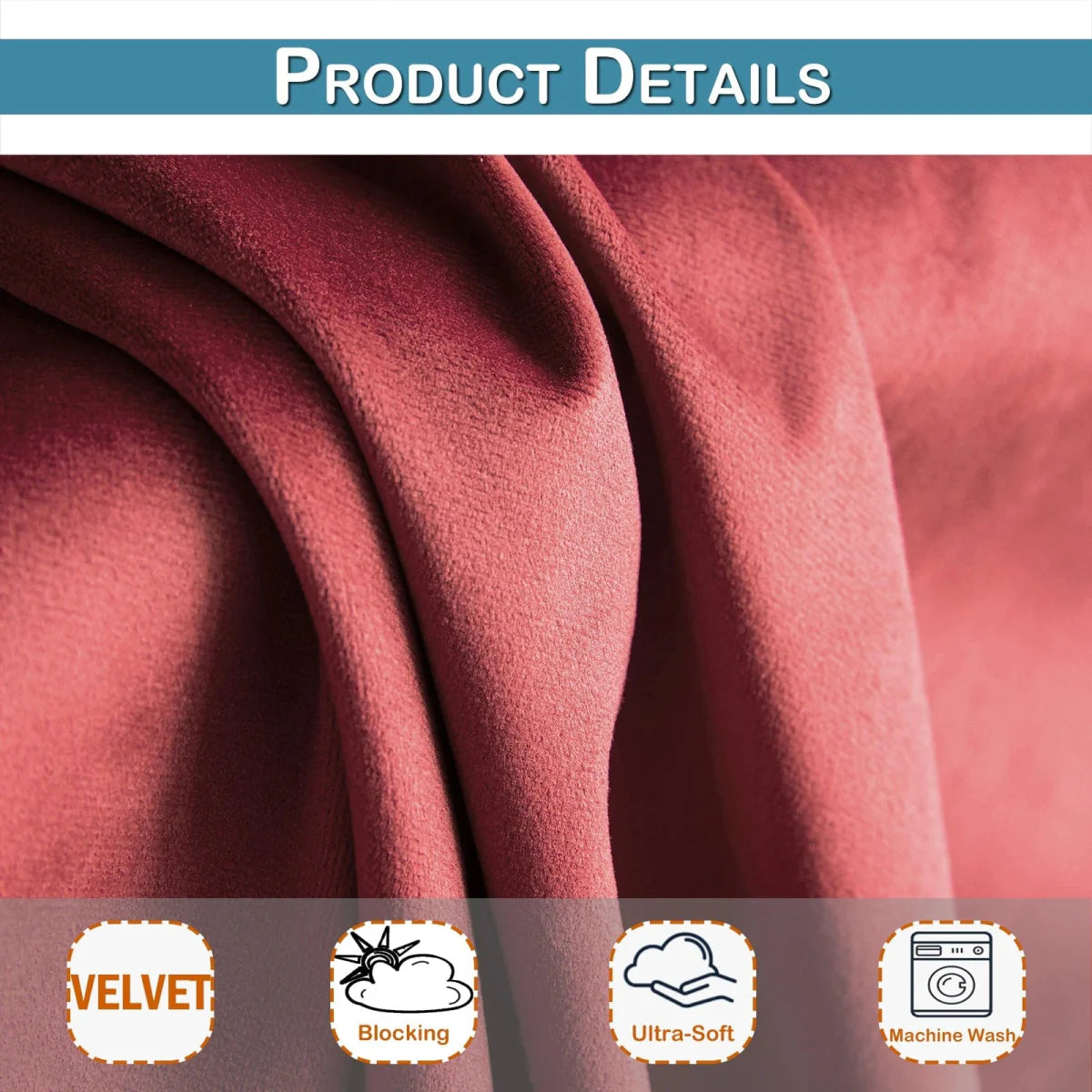 Luxury velvet curtains from Showlu Fashion, thermal heavy window drapes in Christmas red, ideal for living rooms and bedrooms.