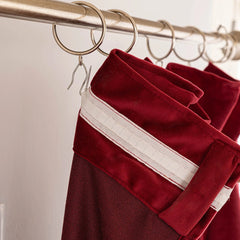 Luxury Velvet Curtains for Living Room Bedroom Retro Thicken Window Drapes Nordic Thermal Heavy Curtains Christmas Red Curtains - SHOWLU FASHION STORE