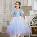 LZH Kids Elsa princess dress for girls, featuring a blue gown with snowflake details, perfect for Halloween, parties, and birthdays.