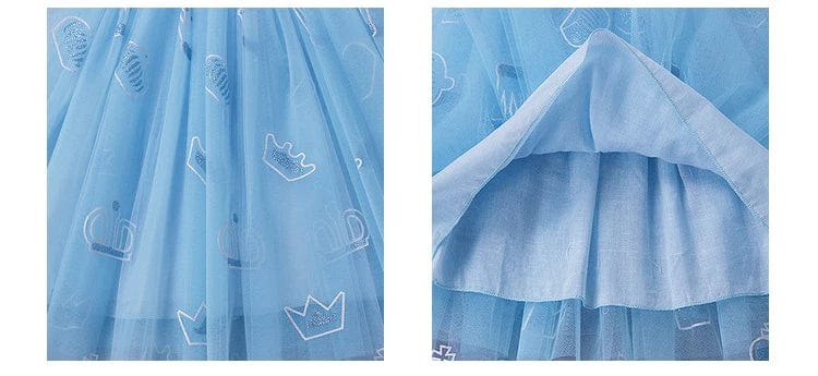 LZH Kids Elsa princess dress for girls, featuring a blue costume with snowflake details, perfect for Halloween and birthday parties.
