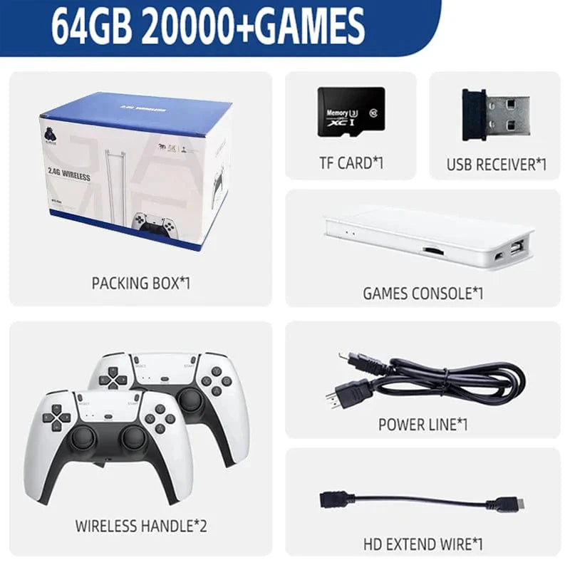 Showlu Fashion Store YYDZKJ M15 Retro Game Stick handheld console with 4K HD video output, wireless controllers, 20,000+ retro games.