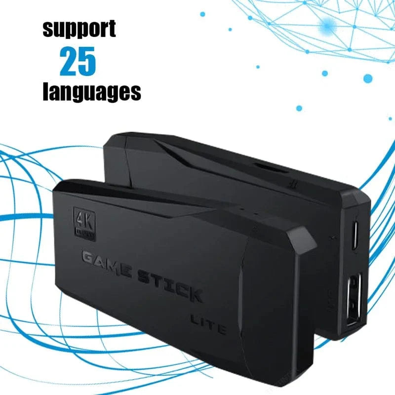 Yecktegj M8 Retro Video Game Console in 4K HD with wireless controller and 20,000 built-in classic games for TV gaming.