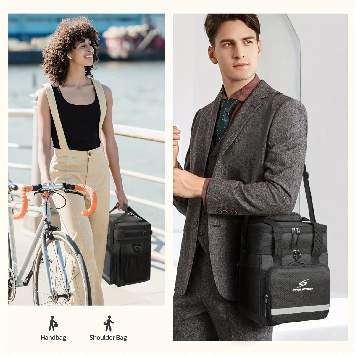 Maelstrom insulated 17L lunch bag by Showlu Fashion Store, leakproof PVC cooler tote for men and women, with spacious interior.