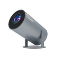 Magcubic HY300 PRO 4K Android 11 projector showing a home cinema setup with vibrant image display and dual WiFi6 connectivity.