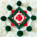 Wool winding mandala wall hanging decoration for Christmas, featuring intricate design and vibrant colors, ideal for festive decor.