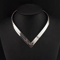 MANILAI North Africa Torques Collar Chokers Fashion 3 Layer Bright Metal Weld Bib Women Necklaces Statement Jewelry CE2524 - SHOWLU FASHION STORE