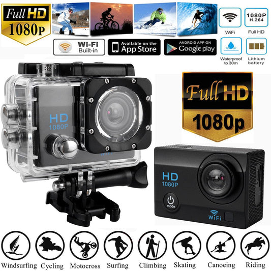 Maroon Hera Audio & Video Black Full HD 1080P Waterproof Sports Action Camera