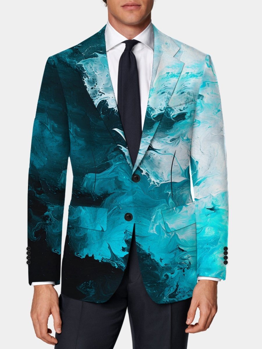 SHOWLU men's mature style polyester blazer with button details, regular fit, casual and business suitable suit jacket in all-season fabric.