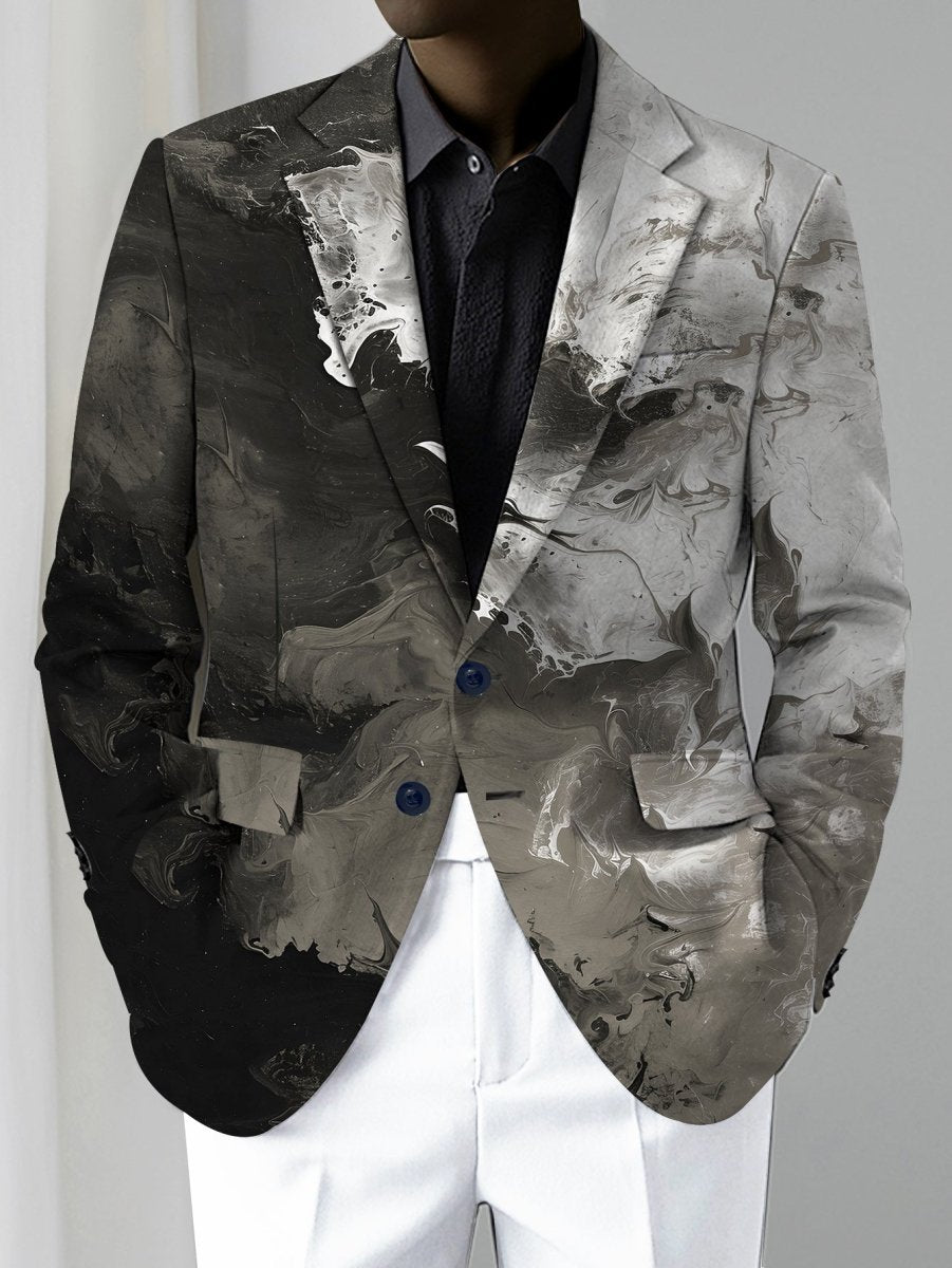 SHOWLU men's polyester blazer with a classic mature style, regular fit, button details, suitable for casual or business wear.