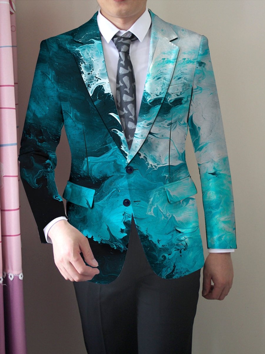 Men's SHOWLU polyester blazer with a mature style, regular fit, button details, and versatile all-season design.