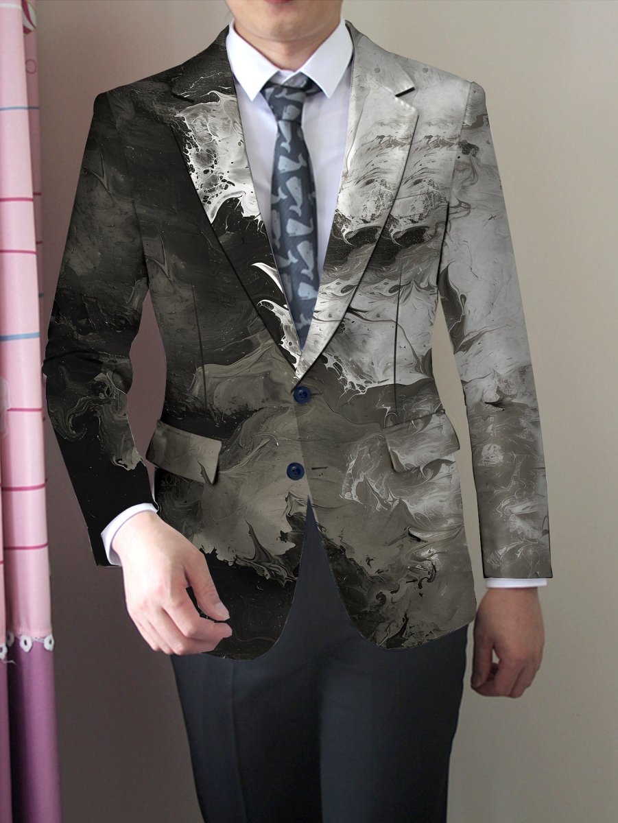 Men's polyester blazer from SHOWLU Fashion Store with a mature style, regular fit, button details, suitable for casual or business wear.