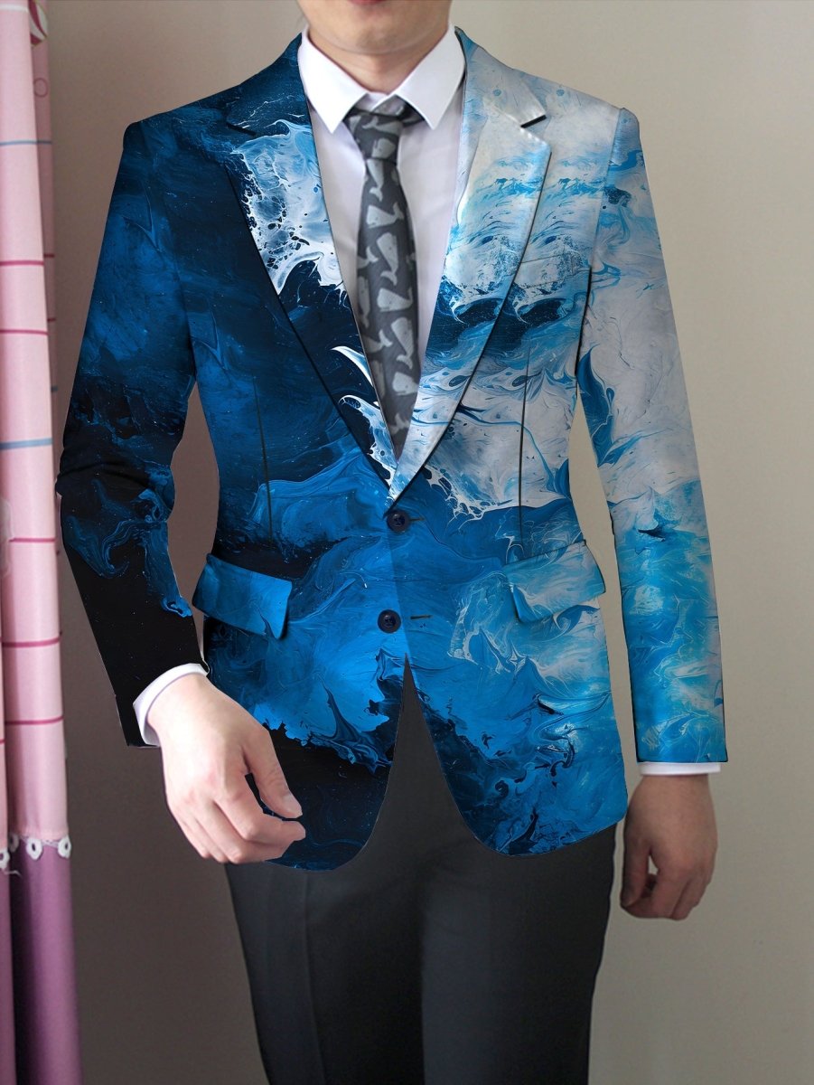 SHOWLU men's polyester blazer with a mature style, regular fit, button details, casual and business suitable, all-season fabric.