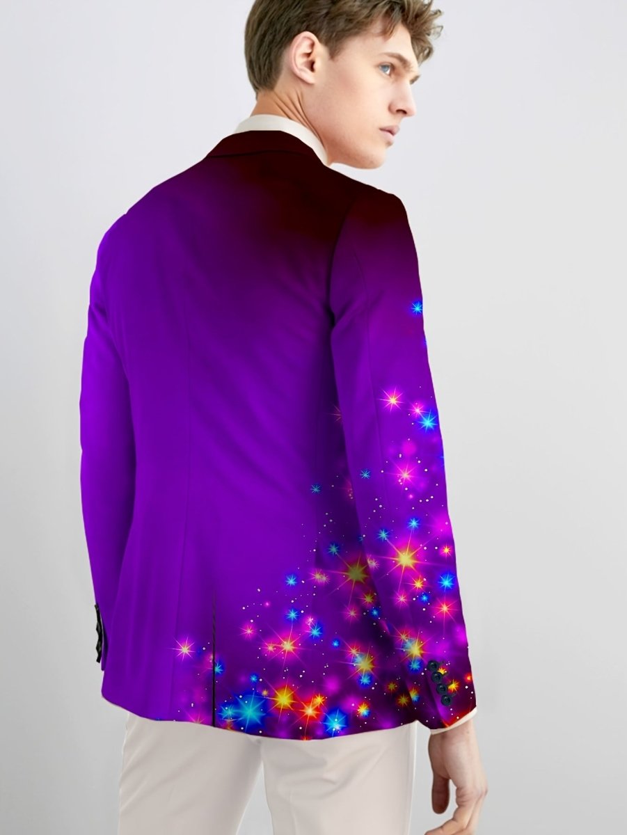 SHOWLU FASHION men's skinny fit polyester blazer with random print, long sleeves, lapel collar, suitable for all seasons.