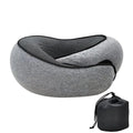SHOWLU Memory Foam Travel Neck Pillow with ergonomic cervical support and carrying bag, designed for comfortable sleep during travel.
