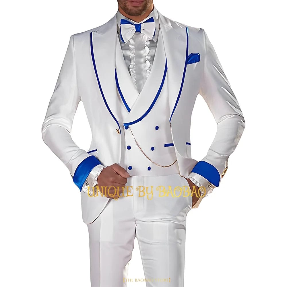 Men 3 - piece wedding tailcoat (jacket+vest+pants) fashion performance concert groom engagement cocktail summer party custom suit - SHOWLU FASHION STORE