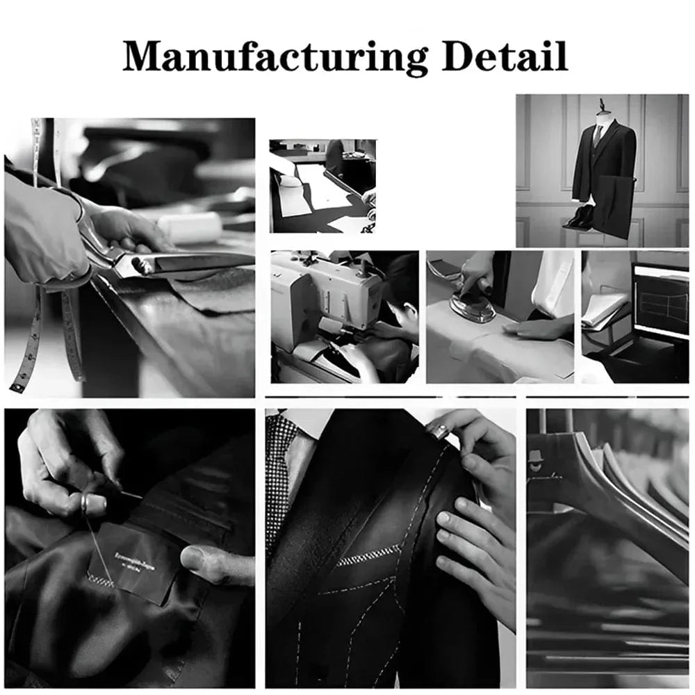 Men's 3-piece wedding tailcoat suit by Showlu Fashion, including jacket, vest, and pants, suited for formal events and special occasions.