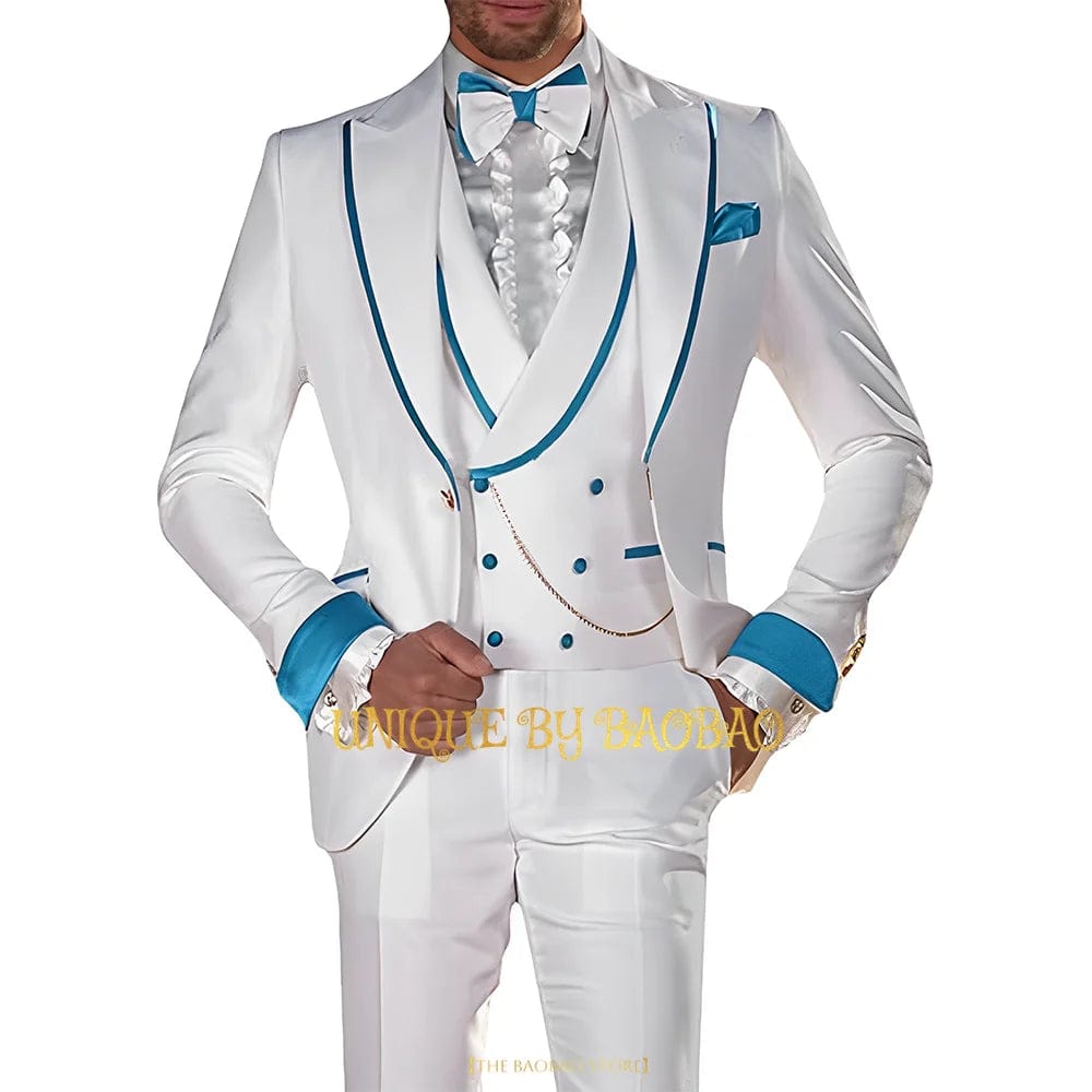 Men 3 - piece wedding tailcoat (jacket+vest+pants) fashion performance concert groom engagement cocktail summer party custom suit - SHOWLU FASHION STORE