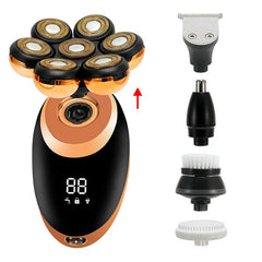 Men 7D Floating Men Electric Shaver Wet Dry Beard Hair Trimmer Electric Razor Rechargeable Bald Head Shaving Machine LCD Display - SHOWLU FASHION STORE