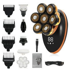 Men 7D Floating Men Electric Shaver Wet Dry Beard Hair Trimmer Electric Razor Rechargeable Bald Head Shaving Machine LCD Display - SHOWLU FASHION STORE